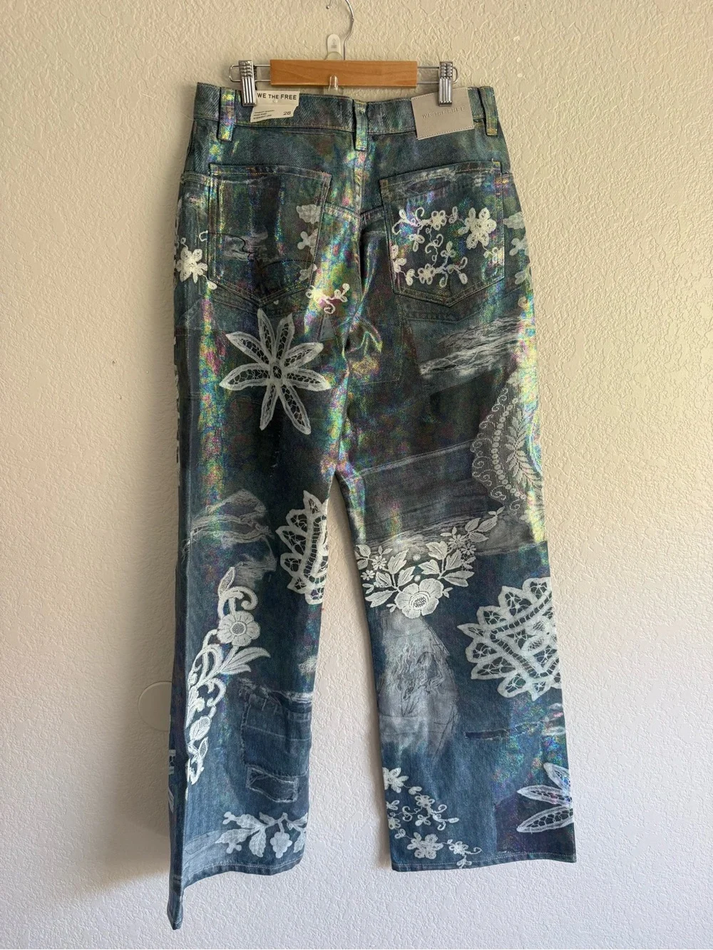 Free People We The Free Tinsley Printed High-Rise Illusions Jeans